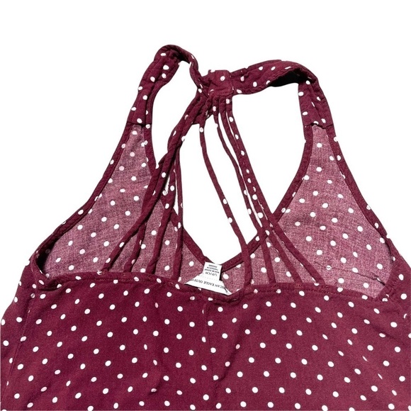 American Eagle Outfitters Burgundy Dotted Mini Dress S - Picture 9 of 10